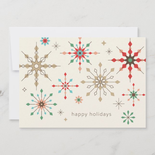 Intricate Snowflake Pattern Holiday Card (Front)