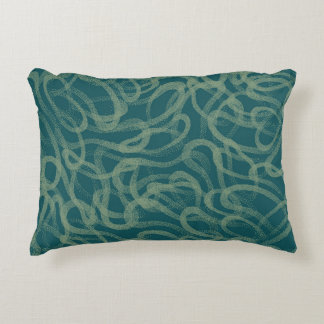 Intricate stippled texture, turquoise abstract pat accent pillow