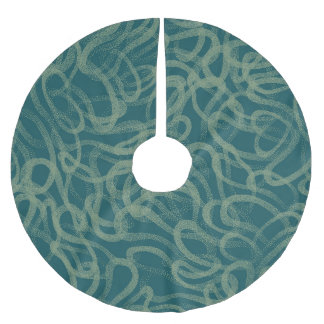 Intricate stippled texture, turquoise abstract pat brushed polyester tree skirt