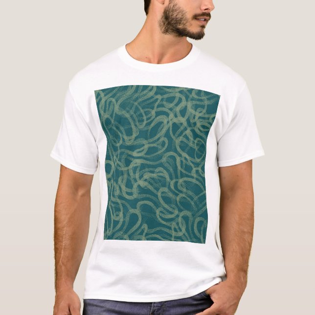 Intricate stippled texture, turquoise abstract pat T-Shirt (Front)
