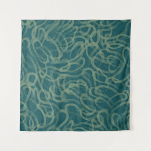 Intricate stippled texture, turquoise abstract pat tapestry