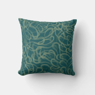 Intricate stippled texture, turquoise abstract pat throw pillow