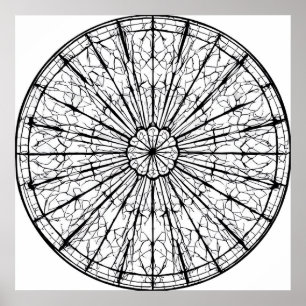 Intricate Symmetrical Pattern: Radial Mandala Poster