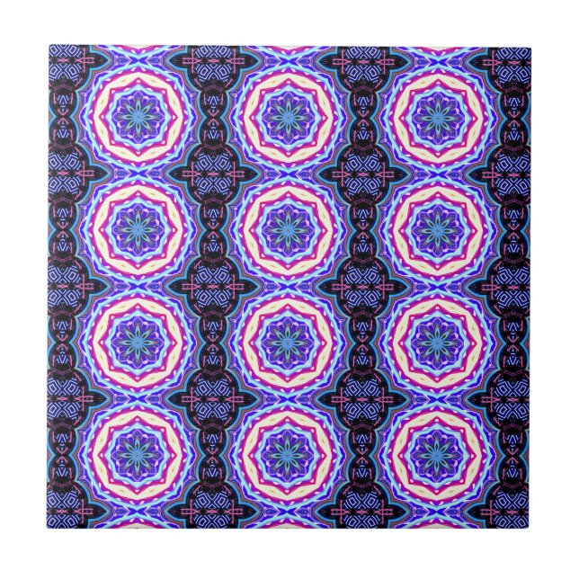 intricate tibetan mandala circles tile (Front)