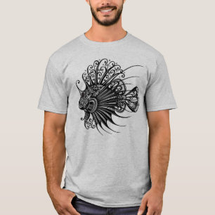 Intricate Tribal Mandala Lionfish Ornate T-Shirt