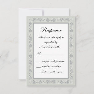 Intricate Vines on Grey RSVP