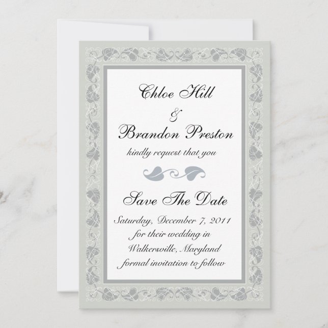 Intricate Vines Save the Date (Front)