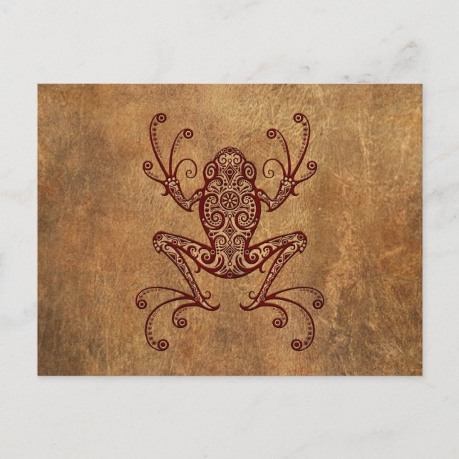 Intricate Vintage Tree Frog Postcard (Front)