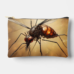 Intricate Wings: The Mosquito Fractal Art Accessory Pouch