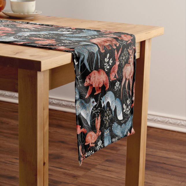  Intricate woodland animals pattern Short Table Runner (In Situ)