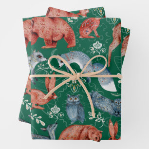 Intricate woodland animals pattern Wrapping Paper Sheet