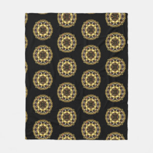 Intricately Detailed Mandala With Vibrant Colours Fleece Blanket