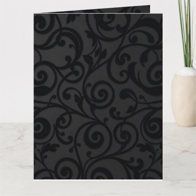 Intricately Swirling Black Abstract Pattern Card (Front)