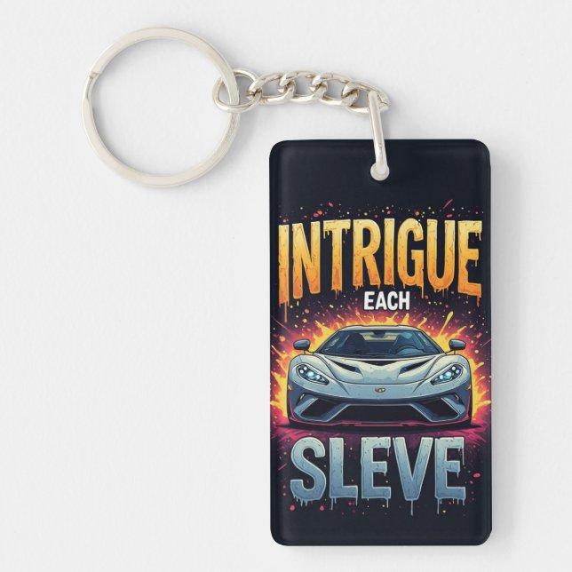 🏎️ Intrigue Each Sleeve Sports Car Comic Energy Keychain (Front)