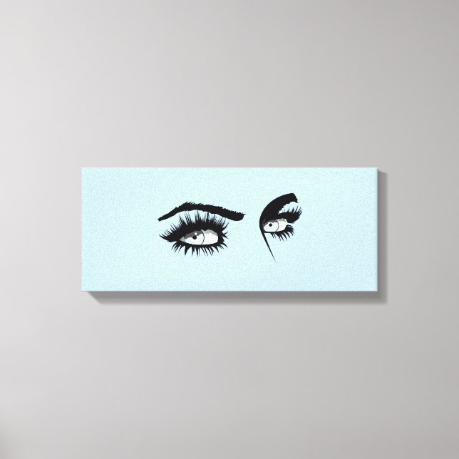 Intriguing Black&Blue Contemporary Woman Glance Canvas Print (Front)