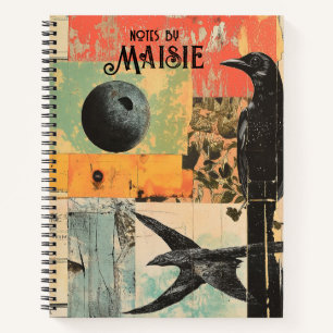 Intriguing Collage Art featuring Black Crow Notebook
