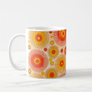 Intriguing modern abstract design with floral and  coffee mug