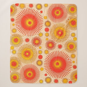 Intriguing modern abstract design with floral and sherpa blanket