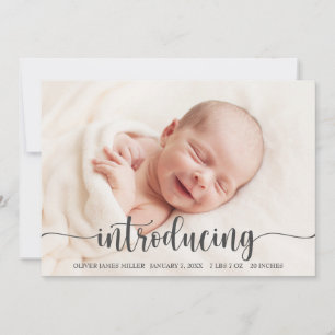 Introducing Baby - Birth Announcement Photo Card