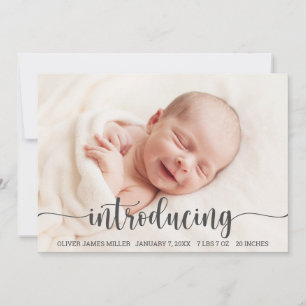 Introducing Baby - Birth Announcement Photo Card