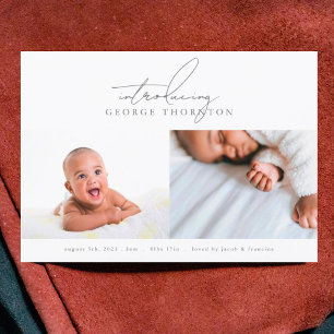 introducing baby photo collage baby birth announcement