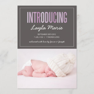 INTRODUCING   BIRTH ANNOUNCEMENT