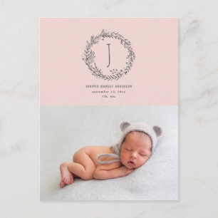 Introducing branch photo birth announcement postcard