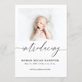 Introducing Modern Three Photo Birth Announcement