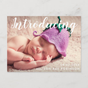 INTRODUCING new baby announcement photo card