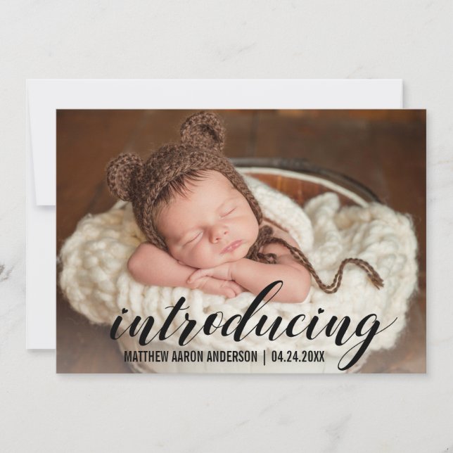 Introducing New Baby Hearts Announcement Card (Front)