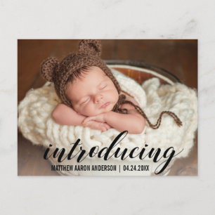 Introducing New Baby Hearts Announcement Photo