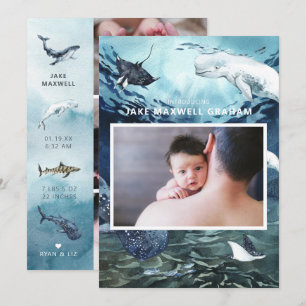 Introducing   Ocean Baby Birth Announcement