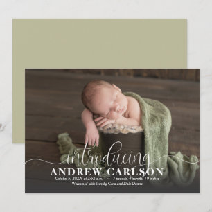 Introducing Our Baby Photo Birth Announcements