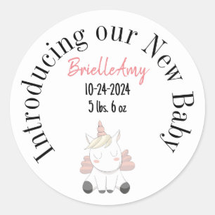 Introducing our New Baby Girl envelope seal