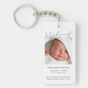 Introducing Photo Baby Birth Announcement Keychain