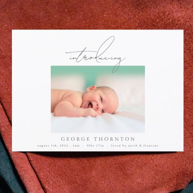 introducing simple frame photo birth announcement (Creator Uploaded)