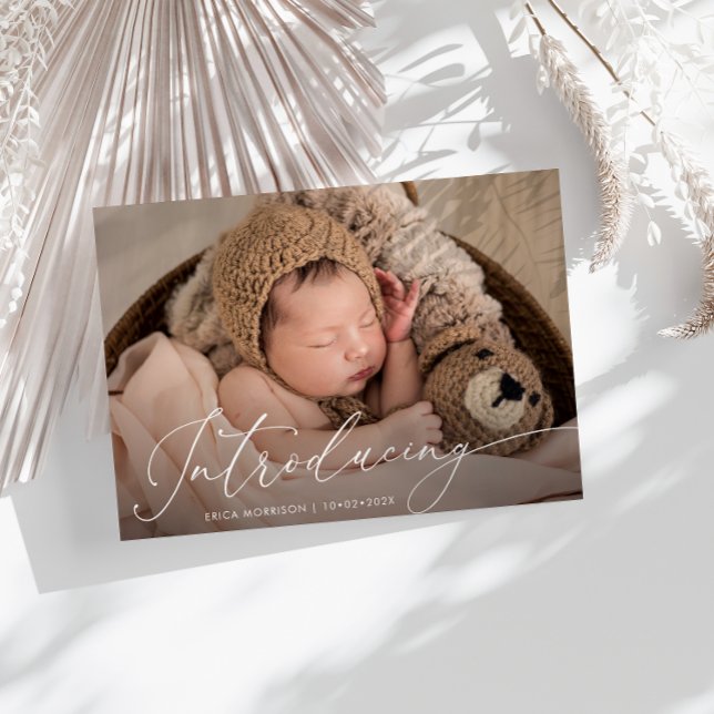 INTRODUCING | simple script birth announcement (Creator Uploaded)