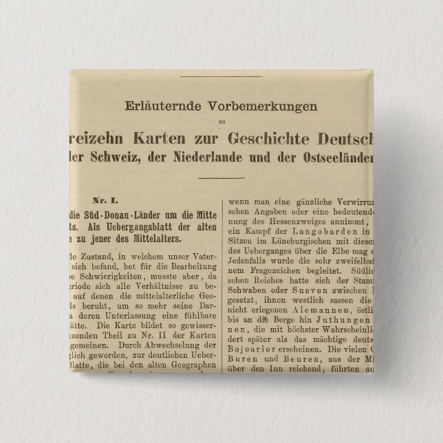 Introduction 1415 Tafel der Karte XII 2 Inch Square Button (Front)