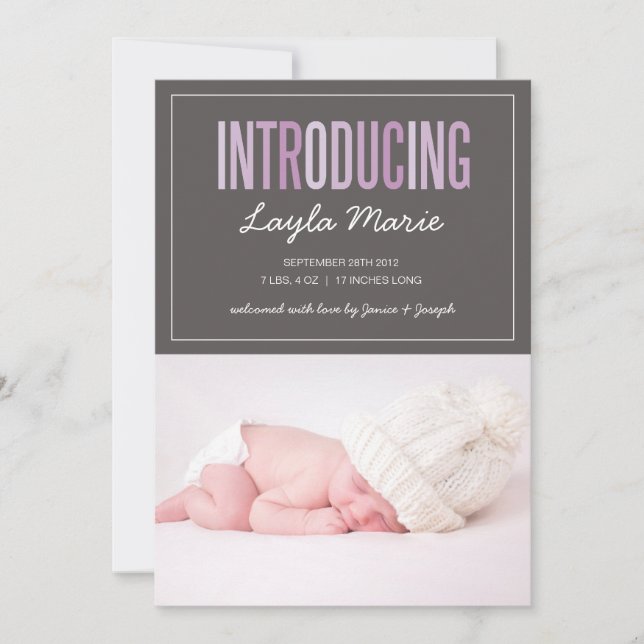 INTRODUCTION | FAIRE-PART DE NAISSANCE (Devant)