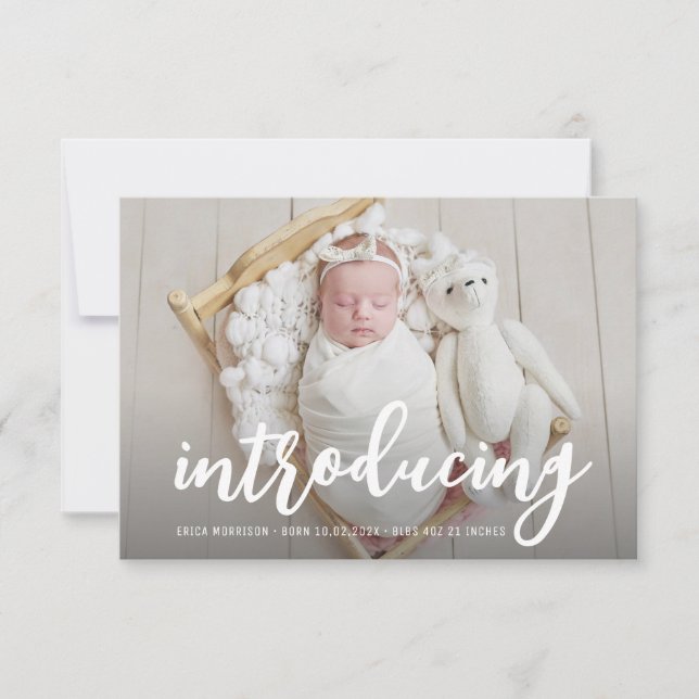 INTRODUCTION | faire-part de naissance de script g (Devant)