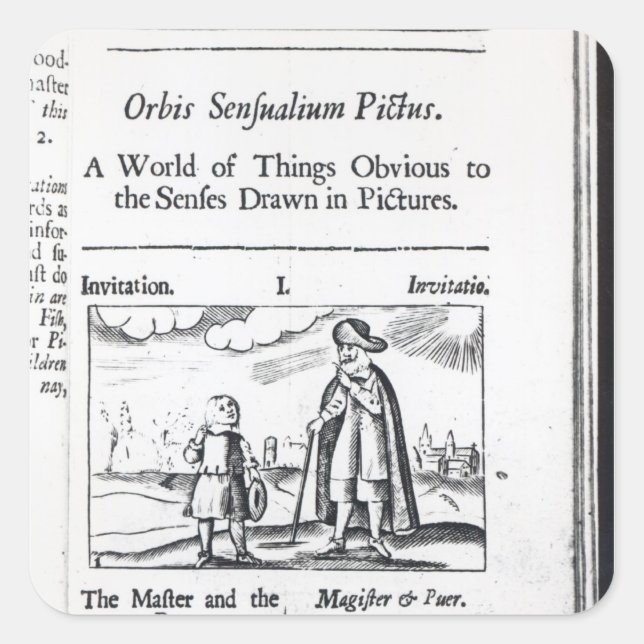 Introduction to 'Orbis Sensualium Pictus' Square Sticker (Front)