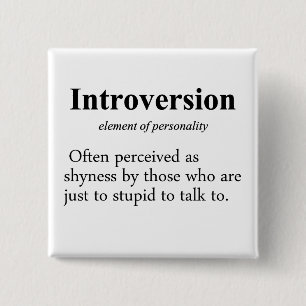 Introversion Definition Typo Version 2 Inch Square Button