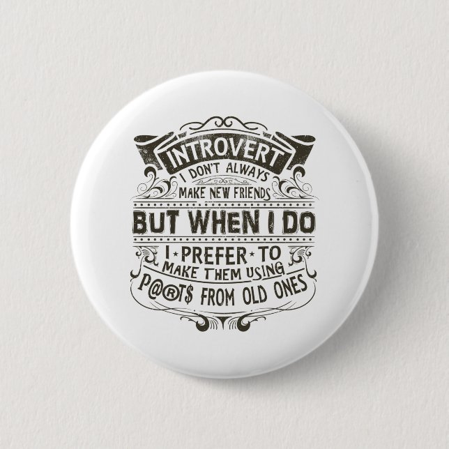 Introvert 2 Inch Round Button (Front)