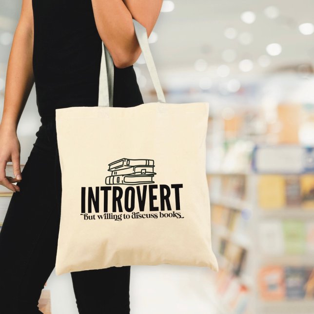 Introvert Book Lover Tote Bag (Creator Uploaded)