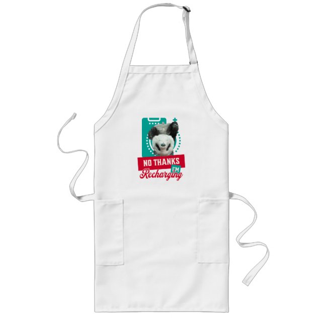 Introvert Burnout Panda Social Battery Design Long Apron (Front)