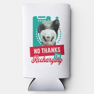 Introvert Burnout Panda Social Battery Design Seltzer Can Cooler