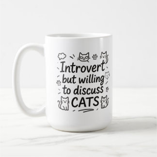 Introvert but willing to discuss cats coffee mug