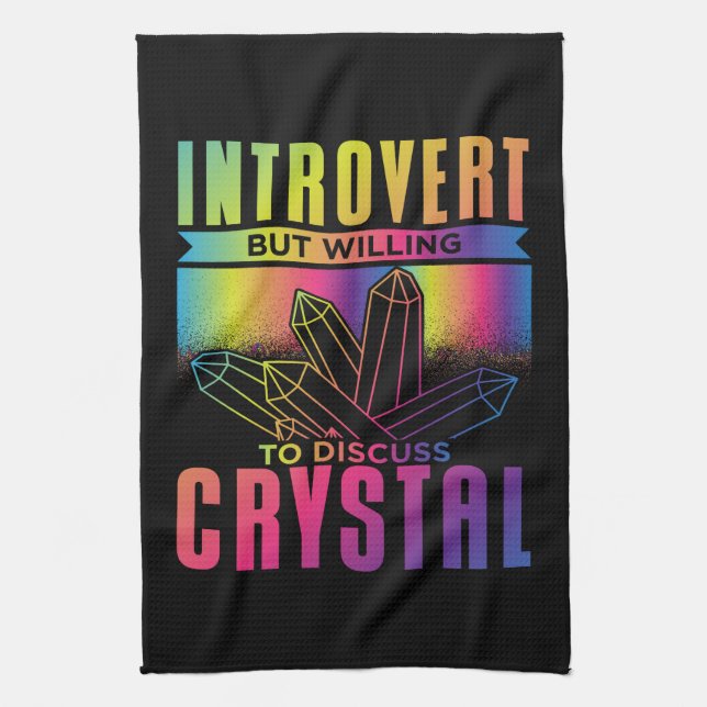 Introvert But Willing to Discuss Crystal Kitchen Towel (Vertical)