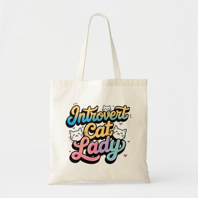 Introvert Cat Lady Tote Bag (Front)