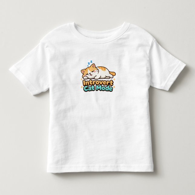 Introvert Cat Mode Funny  Toddler T-shirt (Front)